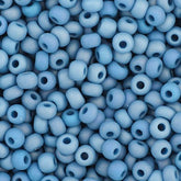11/0 Preciosa Seed Beads Opaque Medium Blue AB Matt #35064